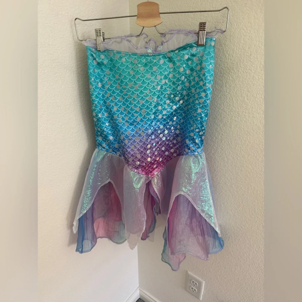 Disney Ariel Little Mermaid bundle piece top skirt crown wand Dress Size 4-6 - Picture 6 of 8